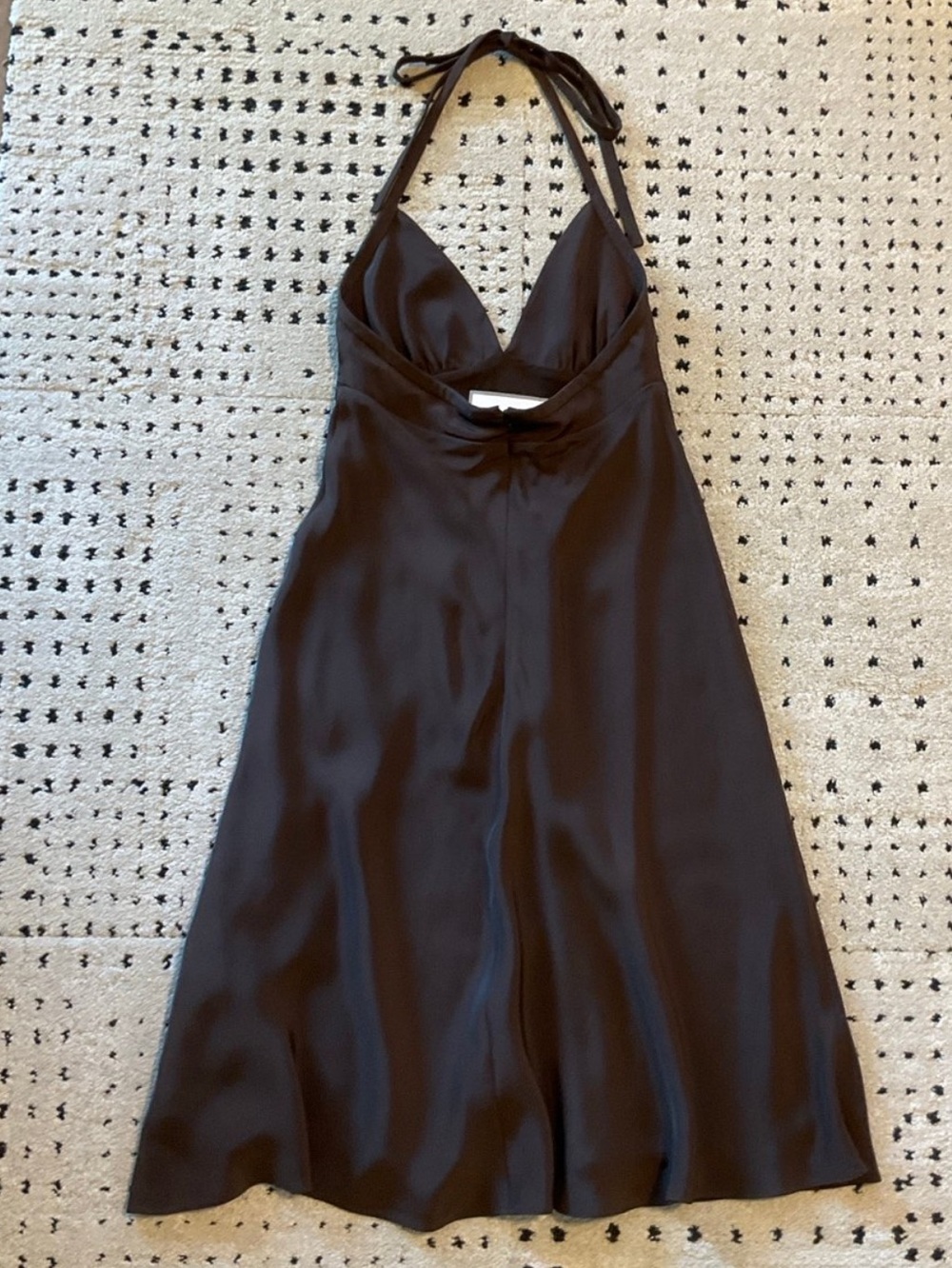 J. Crew chocolate brown silk halter midi dress, 4, NWT! - Picture 3 of 6